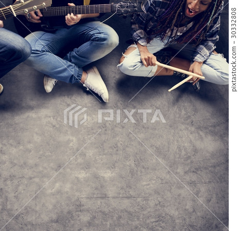 People Playing Guitar Rehearsal Band People Playing Guitar Rehearsal Band 30332808