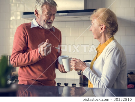 Senior Drink Tea Coffee Kitchen Happiness Senior Drink Tea Coffee Kitchen Happiness 30332810
