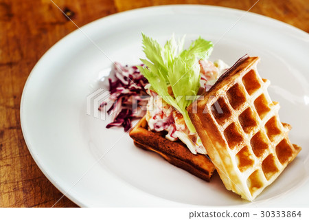 Savory waffles with salad Savory waffles with salad 30333864