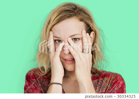 Caucasian Lady Hands Covering Face Caucasian Lady Hands Covering Face 30334325