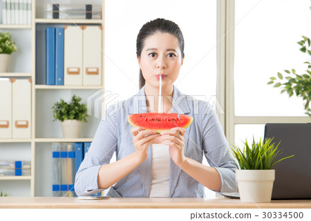 asian business woman drinking summer sweet asian business woman drinking summer sweet 30334500