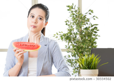 asian business woman drinking summer asian business woman drinking summer 30334502