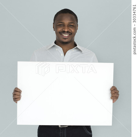African Man Smiling Happiness Banner Copy Space Studio Portrait 30334761