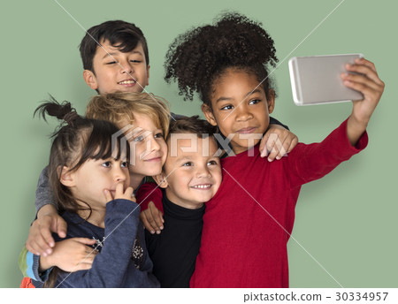 Little Children Taking Group Wefie 30334957