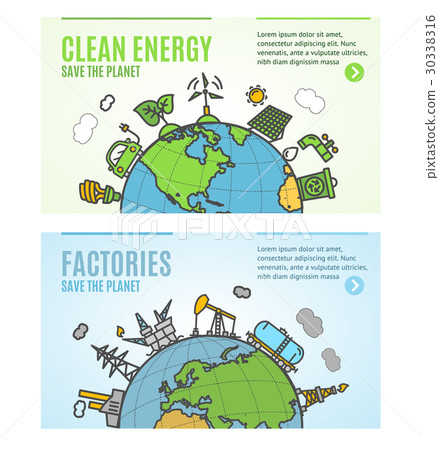 Ecology Flyer Clean Energy and Factories Banner Ecology Flyer Clean Energy and Factories Banner 30338316