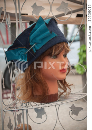 closeup of mannequin with hat at the market closeup of mannequin with hat at the market 30339013