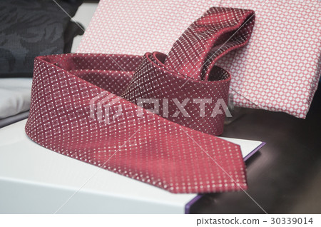 closeup of tie in men store showroom closeup of tie in men store showroom 30339014