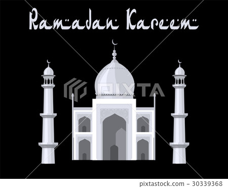 The mosque is painted in the style of the Taj The mosque is painted in the style of the Taj 30339368
