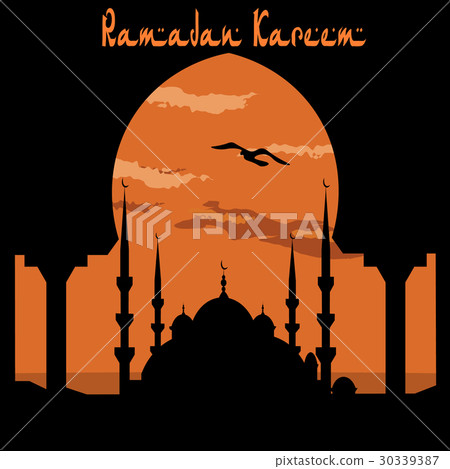 Ramadan Kareem. View from the arch on the blue Ramadan Kareem. View from the arch on the blue 30339387