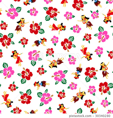 Cute hula and hibiscus Cute hula and hibiscus 30340280
