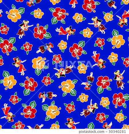 Cute hula and hibiscus Cute hula and hibiscus 30340281