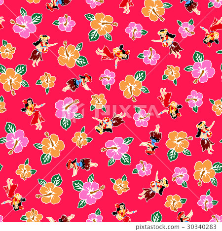 Cute hula and hibiscus Cute hula and hibiscus 30340283