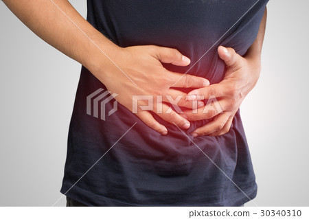 Human gastritis, Men stomach problem concept Human gastritis, Men stomach problem concept 30340310