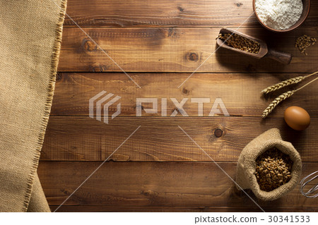 bakery products on wood 30341533