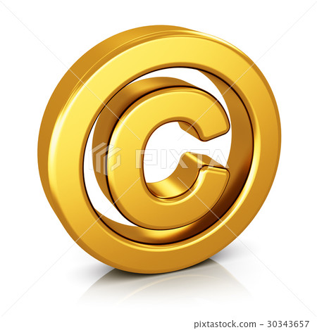 Copyright symbol isolated on white background 30343657