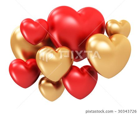 Red and golden hearts Red and golden hearts 30343726