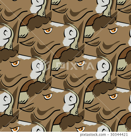 Bull Head Icon Seamless Pattern 30344421