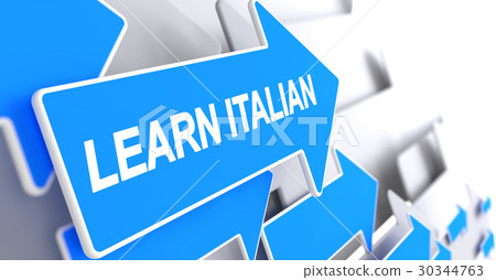 Learn Italian - Inscription on the Blue Cursor. 3D 30344763