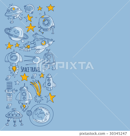 Space, satellite, moon, stars, spacecraft, space 30345247