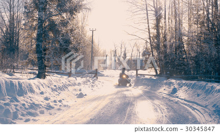Winter forest in a hoarfrost. Snowfall. 30345847
