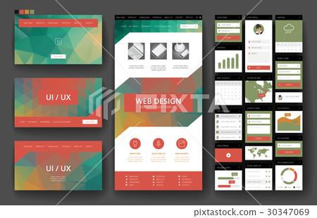 Website design template and interface elements 30347069