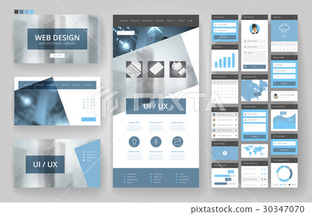 Website design template and interface elements 30347070