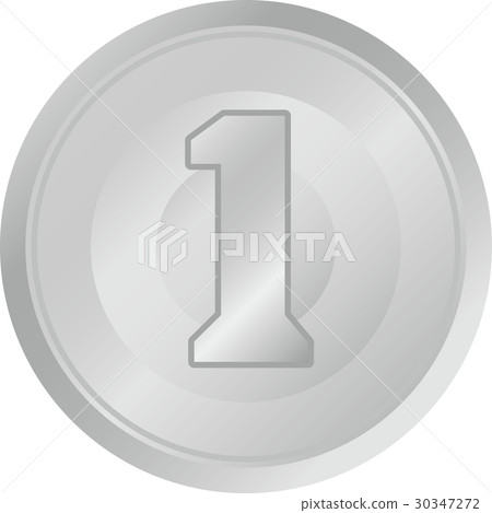 Japanese coin image illustration (1 yen) 30347272
