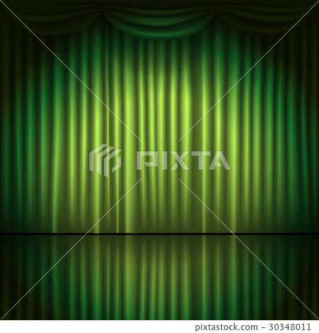 Stage Curtains With Spot Light Vector Illustration Stock