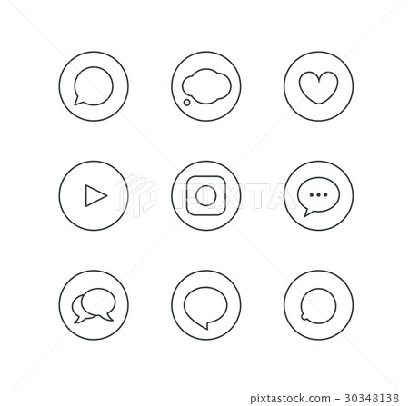 Different simple communication elements in circles Different simple communication elements in circles 30348138