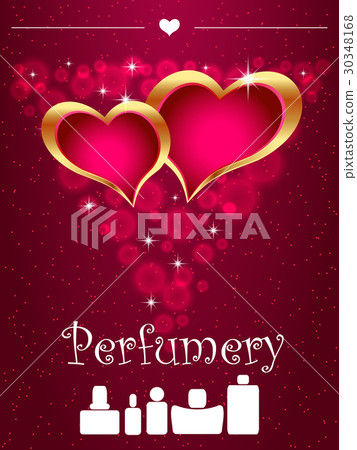 Background with cosmetic products and hearts Background with cosmetic products and hearts 30348168