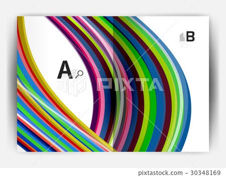 Business report cover template wave Business report cover template wave 30348169