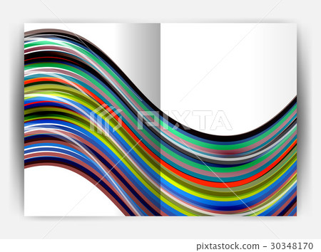 Business report cover template wave Business report cover template wave 30348170