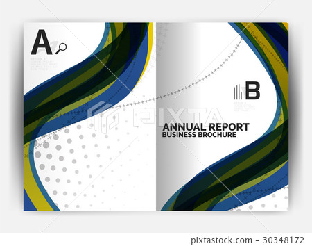 Business report cover template wave Business report cover template wave 30348172