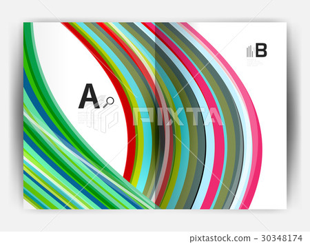 Business report cover template wave Business report cover template wave 30348174