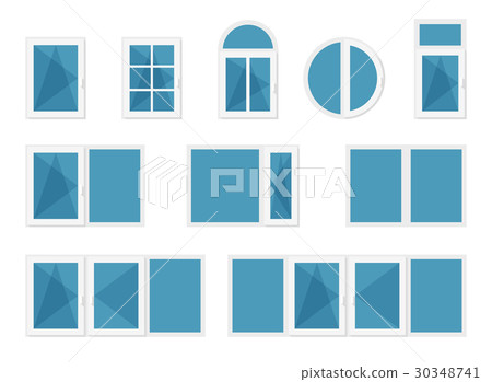 Windows with white frames Windows with white frames 30348741