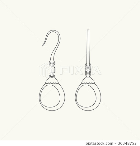Earrings line drawing 30348752