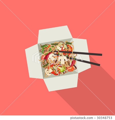 Chinese noodles in box. 30348753