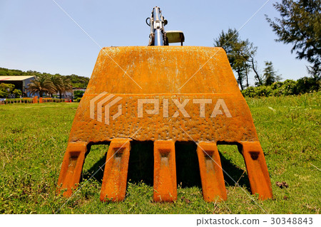 Digging buckets at construction site 30348843