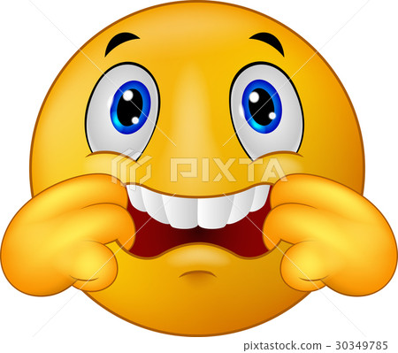 Emoticon smiley making a teasing face 30349785