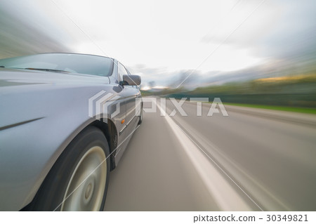Front side view of black car. 30349821