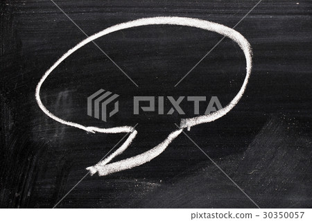 Blank round cartoon bubble speech draw by chalk 30350057