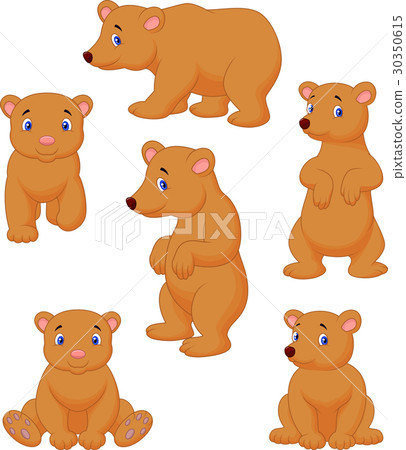 Cute brown bear cartoon collection 30350615
