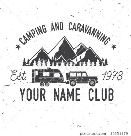 Camper and caravaning club. Vector illustration. Camper and caravaning club. Vector illustration. 30351579