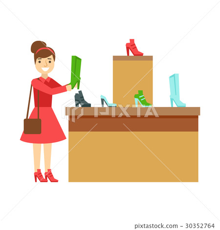 Women shopping for shoes in a shoes store Women shopping for shoes in a shoes store 30352764