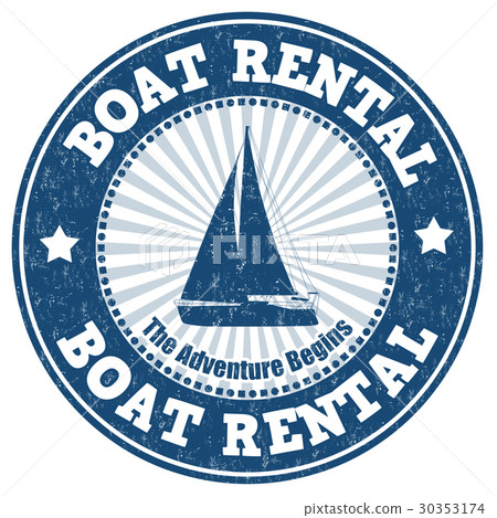 Boat rental sign or stamp 30353174