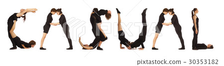 Black dressed people forming word CASUAL Black dressed people forming word CASUAL 30353182