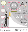 Wedding invitation decor set.Bride and groom 30353211