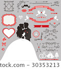 Wedding invitation decoration set.Kissing  couple 30353213