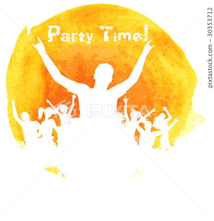 Orange grunge watercolored party background 30353712