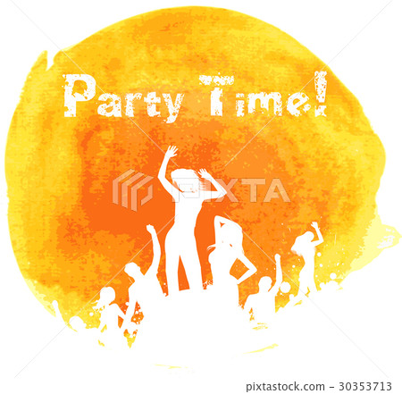 Orange grunge watercolored party background 30353713